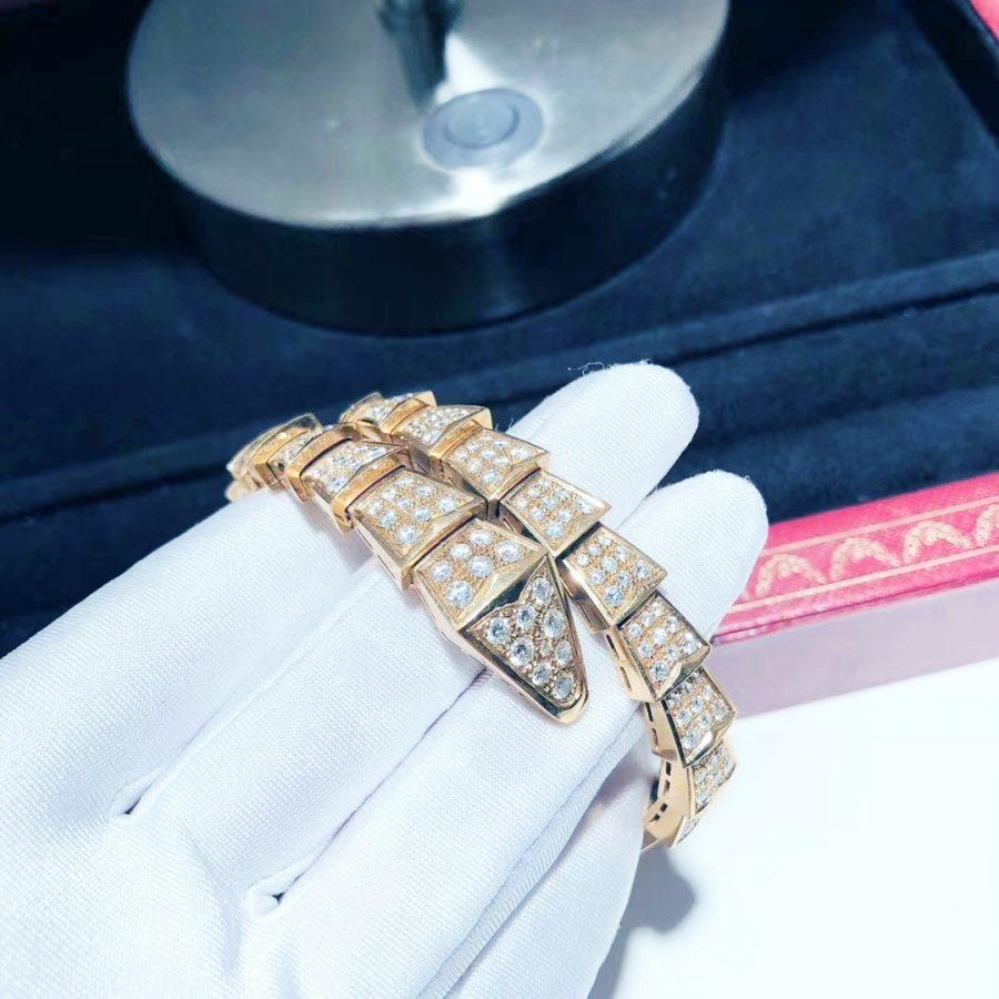[⭐Hevara Jewelry]SERPENTI BRACELET 8MM PINK GOLD DIAMOND