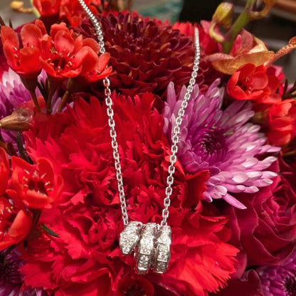 [⭐Hevara Jewelry]SERPENTI  NECKLACE DOUBLE RING DIAMOND