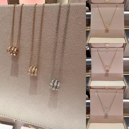 [⭐Hevara Jewelry]SERPENTI  NECKLACE DOUBLE RING DIAMOND