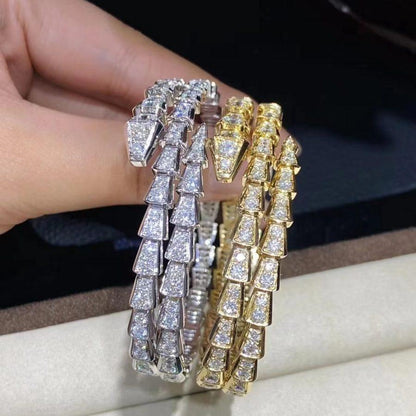 [⭐Hevara Jewelry]SERPENTI BRACELET GOLD DIAMOND DOUBLE ROW