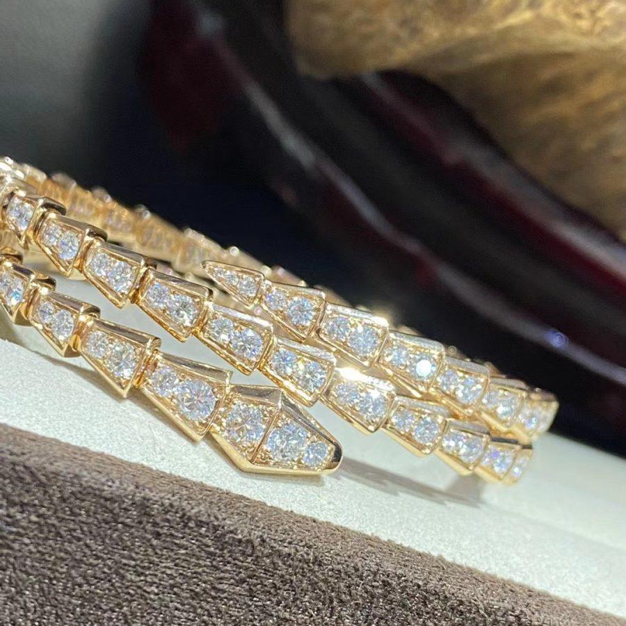 [⭐Hevara Jewelry]SERPENTI BRACELET GOLD DIAMOND DOUBLE ROW