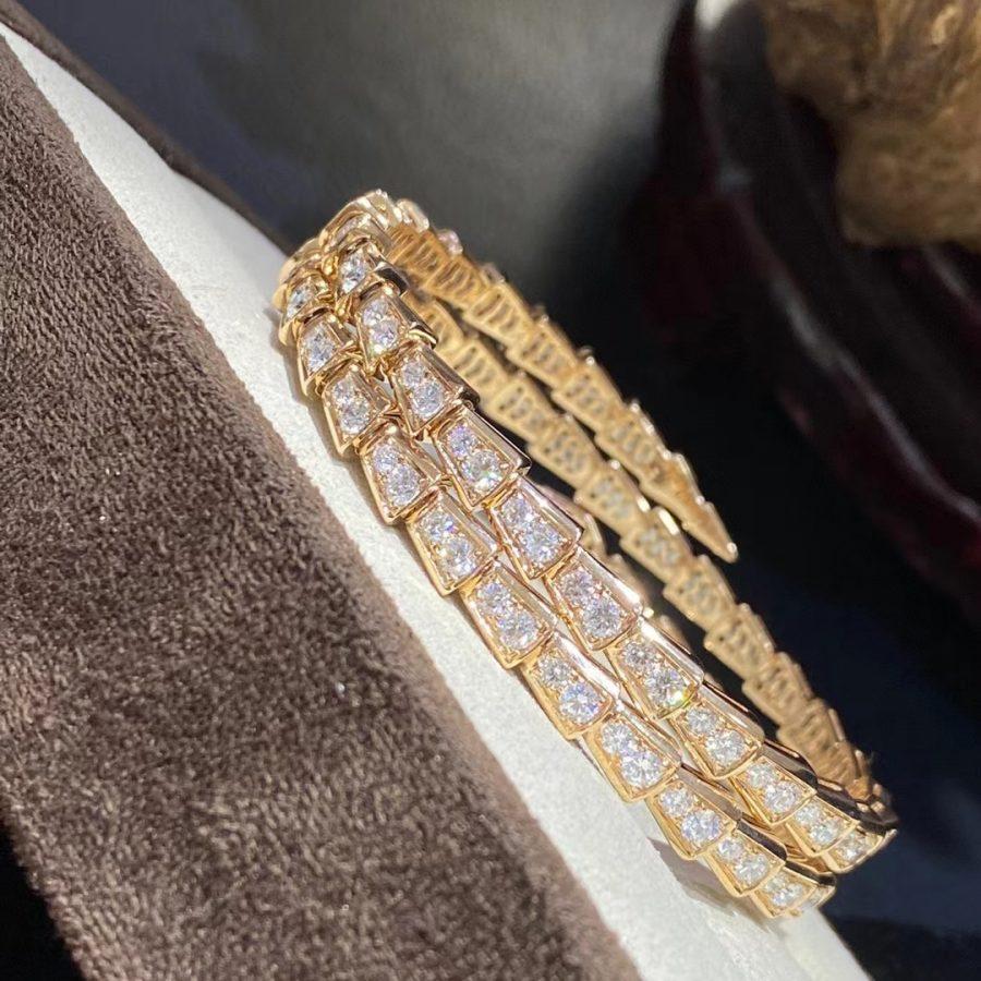 [⭐Hevara Jewelry]SERPENTI BRACELET GOLD DIAMOND DOUBLE ROW