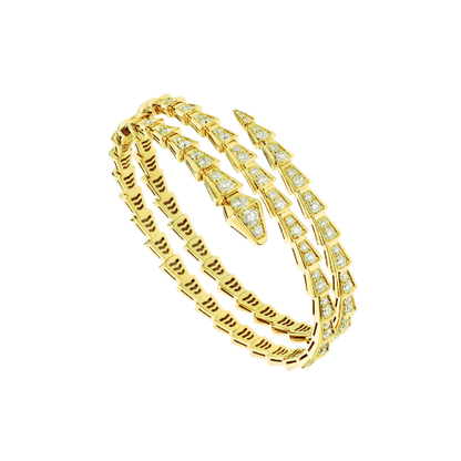 [⭐Hevara Jewelry]SERPENTI BRACELET GOLD DIAMOND DOUBLE ROW