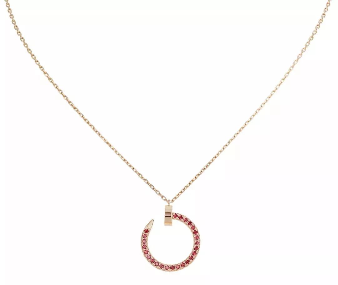 [⭐Hevara Jewelry]JUSTE NECKLACE GOLD RED DIAMONDS
