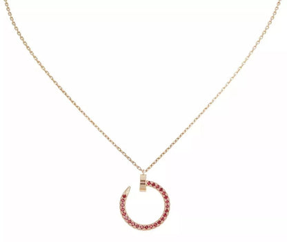 [⭐Hevara Jewelry]JUSTE NECKLACE GOLD RED DIAMONDS