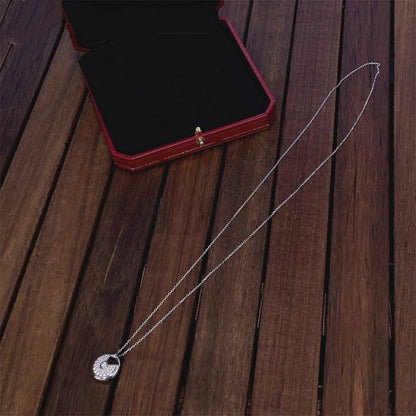 [⭐Hevara Jewelry]AMULETTE SILVER FULL DIAMOND NECKLACE