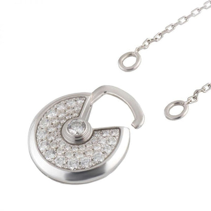 [⭐Hevara Jewelry]AMULETTE SILVER FULL DIAMOND NECKLACE