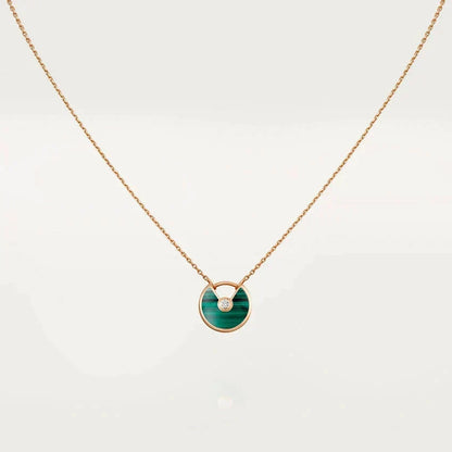 [⭐Hevara Jewelry]AMULETTE ROSE GOLD MALACHITE NECKLACE