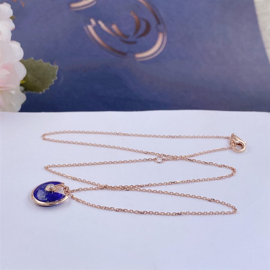 [⭐Hevara Jewelry]AMULETTE ROSE GOLD AGATE NECKLACE