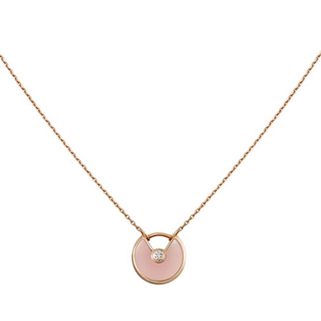 [⭐Hevara Jewelry]AMULETTE ROSE GOLD PINK MOP NECKLACE