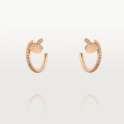 [⭐Hevara Jewelry]JUSTE EARRINGS 12.75MM PINK GOLD DIAMOND