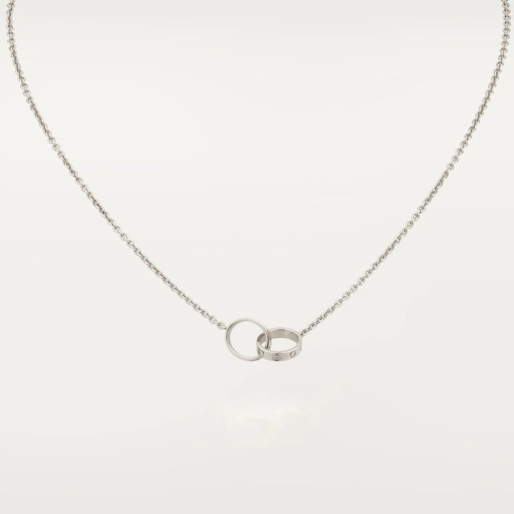 [⭐Hevara Jewelry]LOVE NECKLACE PINK GOLD AND SILVER