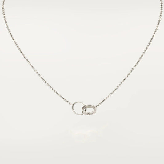 [⭐Hevara Jewelry]LOVE NECKLACE PINK GOLD AND SILVER