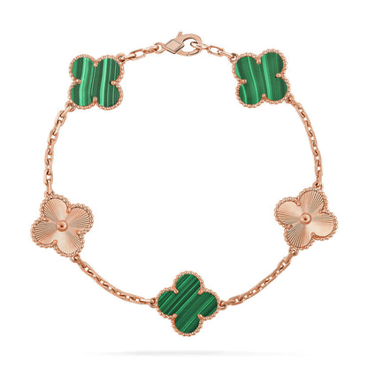 [⭐Hevara Jewelry] CLOVER 5 MOTIF MALACHITE BRACELET COLLECTION