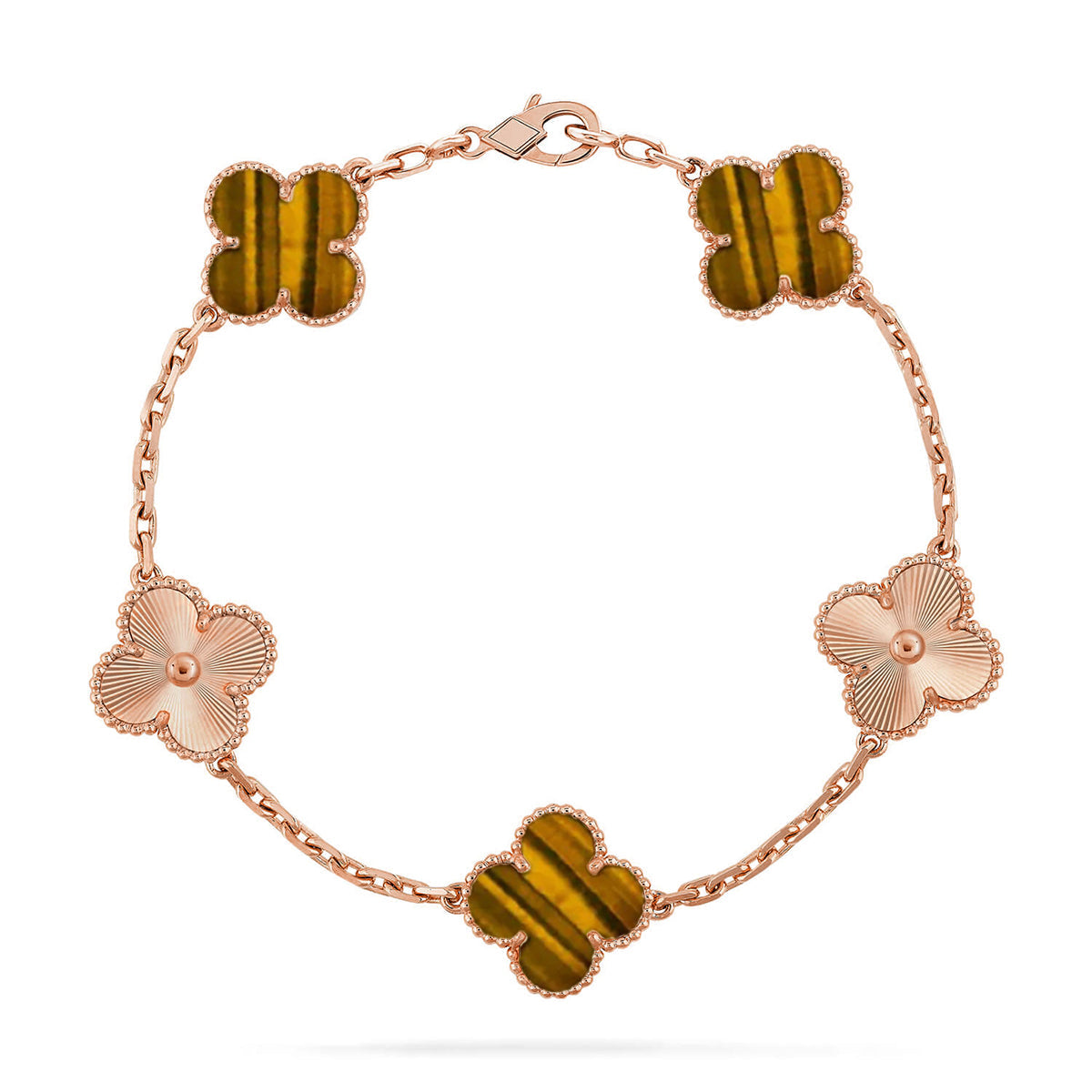 [⭐Hevara Jewelry] CLOVER 5 MOTIFS TIGER EYE BRACELET COLLECTION