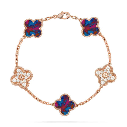 [⭐Hevara Jewelry]CLOVER 5 MOTIF COLOR GEMSTONES BRACELET COLLECTION