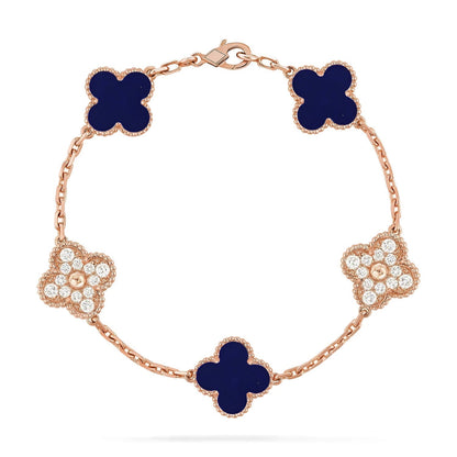 [⭐Hevara Jewelry]CLOVER 5 MOTIF LAPIS LAZULI BRACELET COLLECTION