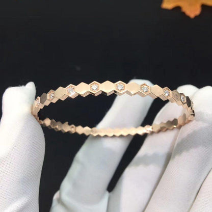 [⭐Hevara Jewelry]BEE LOVE PINK GOLD DIAMOND BRACELET