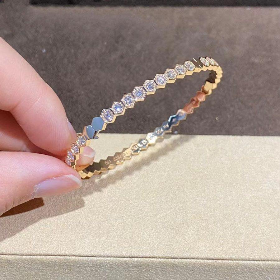 [⭐Hevara Jewelry]BEE LOVE GOLD BRACELET FULL DIAMOND