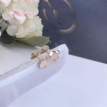 [⭐Hevara Jewelry]BEE LOVE PINK GOLD DIAMOND EARRINGS