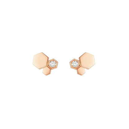 [⭐Hevara Jewelry]BEE LOVE PINK GOLD DIAMOND EARRINGS