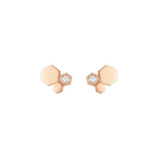 [⭐Hevara Jewelry]BEE LOVE PINK GOLD DIAMOND EARRINGS