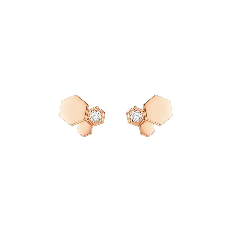 [⭐Hevara Jewelry]BEE LOVE PINK GOLD DIAMOND EARRINGS