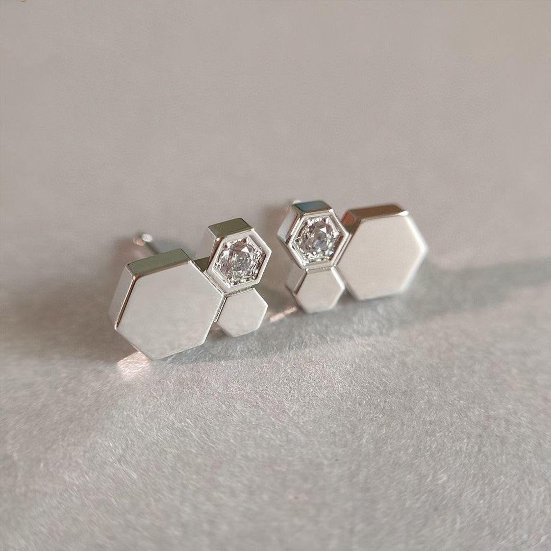 [⭐Hevara Jewelry]BEE LOVE SILVER DIAMOND EARRINGS