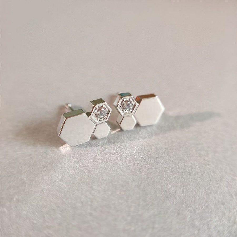 [⭐Hevara Jewelry]BEE LOVE SILVER DIAMOND EARRINGS