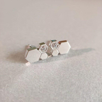 [⭐Hevara Jewelry]BEE LOVE SILVER DIAMOND EARRINGS