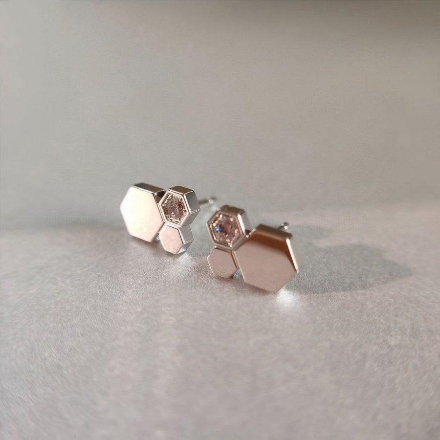 [⭐Hevara Jewelry]BEE LOVE SILVER DIAMOND EARRINGS