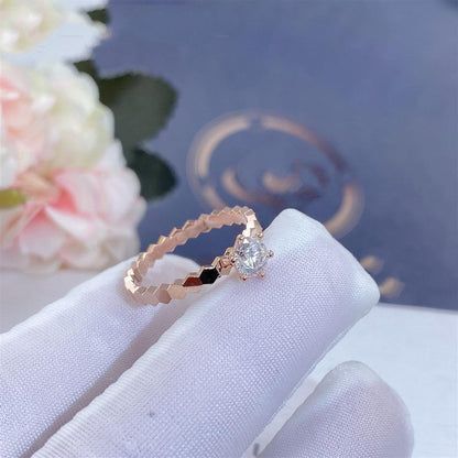 [⭐Hevara Jewelry]BEE LOVE RING PINK GOLD 1 DIAMOND