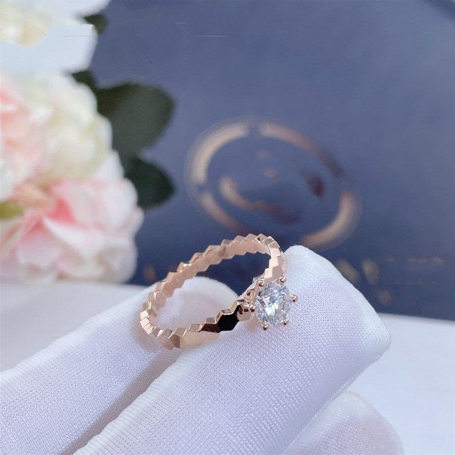 [⭐Hevara Jewelry]BEE LOVE RING PINK GOLD 1 DIAMOND
