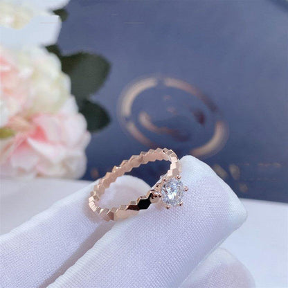 [⭐Hevara Jewelry]BEE LOVE RING PINK GOLD 1 DIAMOND