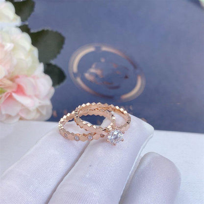 [⭐Hevara Jewelry]BEE LOVE RING PINK GOLD DIAMOND