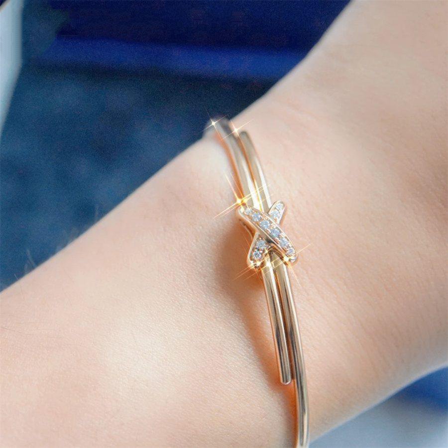 [⭐Hevara Jewelry]JEUX DE BRACELET PINK GOLD DIAMONDS