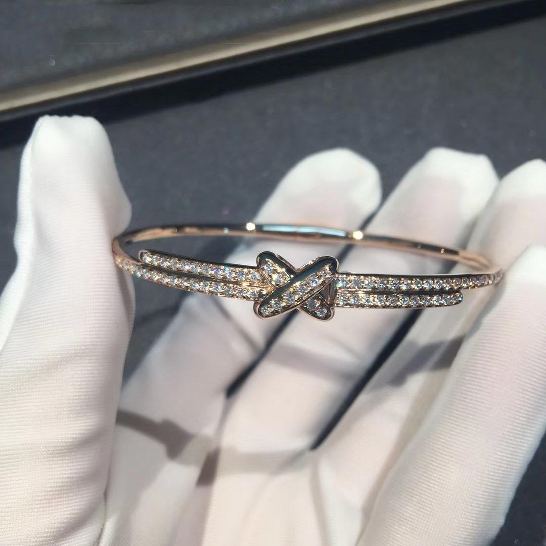 [⭐Hevara Jewelry]JEUX DE BRACELET DIAMONDS PINK GOLD
