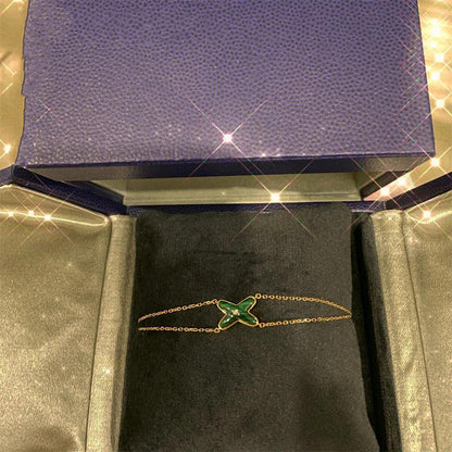 [⭐Hevara Jewelry]JEUX BRACELET MALACHITE PINK GOLD 1 DIAMOND