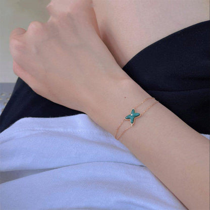 [⭐Hevara Jewelry]JEUX BRACELET MALACHITE PINK GOLD 1 DIAMOND