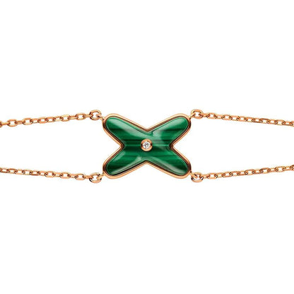 [⭐Hevara Jewelry]JEUX BRACELET MALACHITE PINK GOLD 1 DIAMOND
