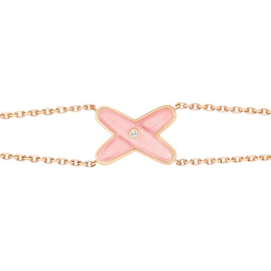 [⭐Hevara Jewelry]JEUX BRACELET PINK MOP PINK GOLD 1 DIAMOND