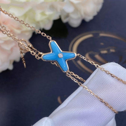 [⭐Hevara Jewelry]JEUX BRACELET TURQUOISE PINK GOLD 1 DIAMOND