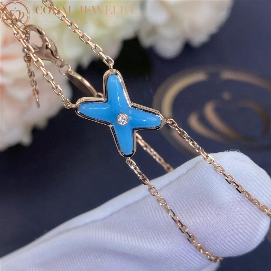 [⭐Hevara Jewelry]JEUX BRACELET TURQUOISE PINK GOLD 1 DIAMOND