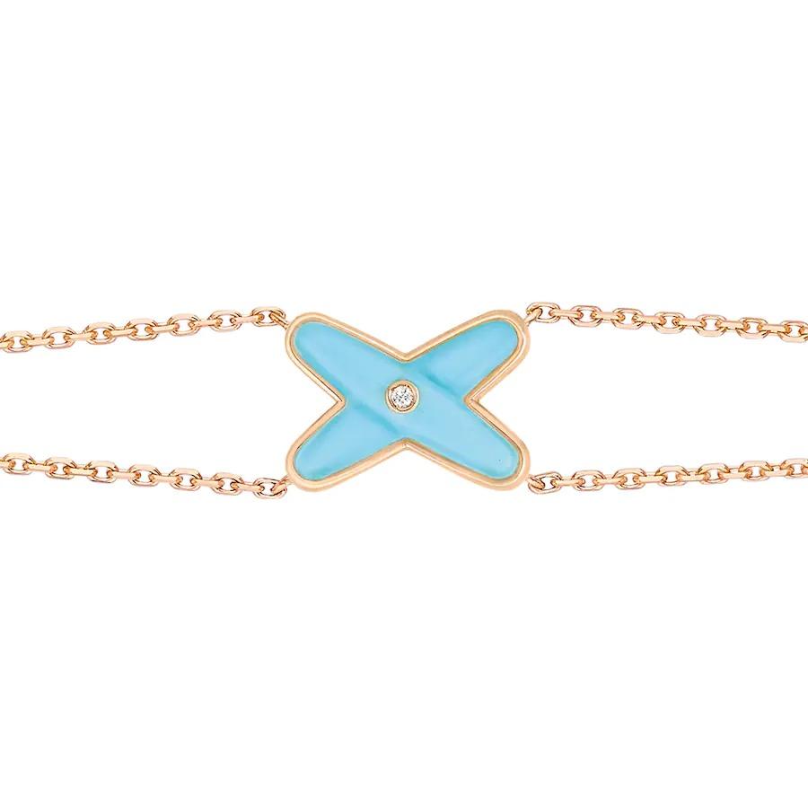 [⭐Hevara Jewelry]JEUX BRACELET TURQUOISE PINK GOLD 1 DIAMOND