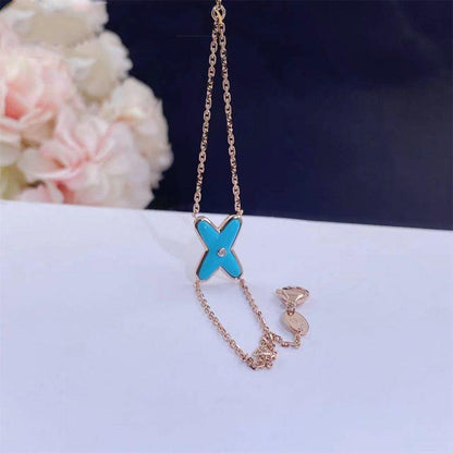 [⭐Hevara Jewelry]JEUX BRACELET TURQUOISE PINK GOLD 1 DIAMOND