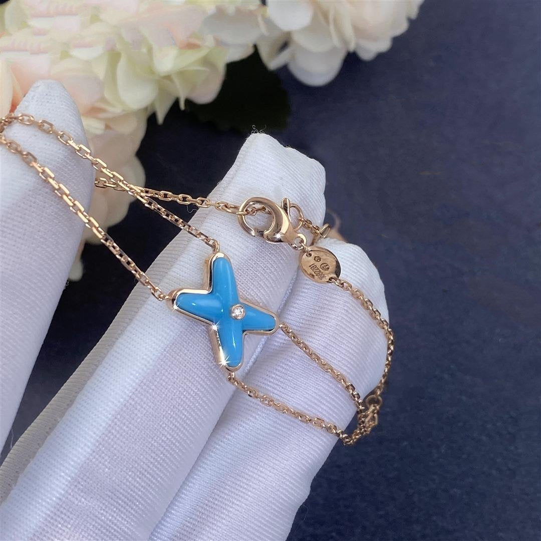 [⭐Hevara Jewelry]JEUX BRACELET TURQUOISE PINK GOLD 1 DIAMOND