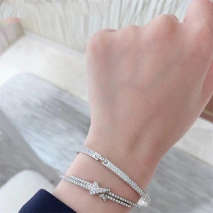 [⭐Hevara Jewelry]JEUX DE BRACELET DIAMONDS SILVER