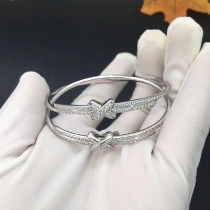 [⭐Hevara Jewelry]JEUX DE BRACELET DIAMONDS SILVER