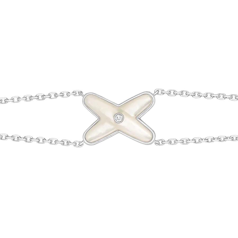 [⭐Hevara Jewelry]JEUX BRACELET WHITE MOP SILVER 1 DIAMOND