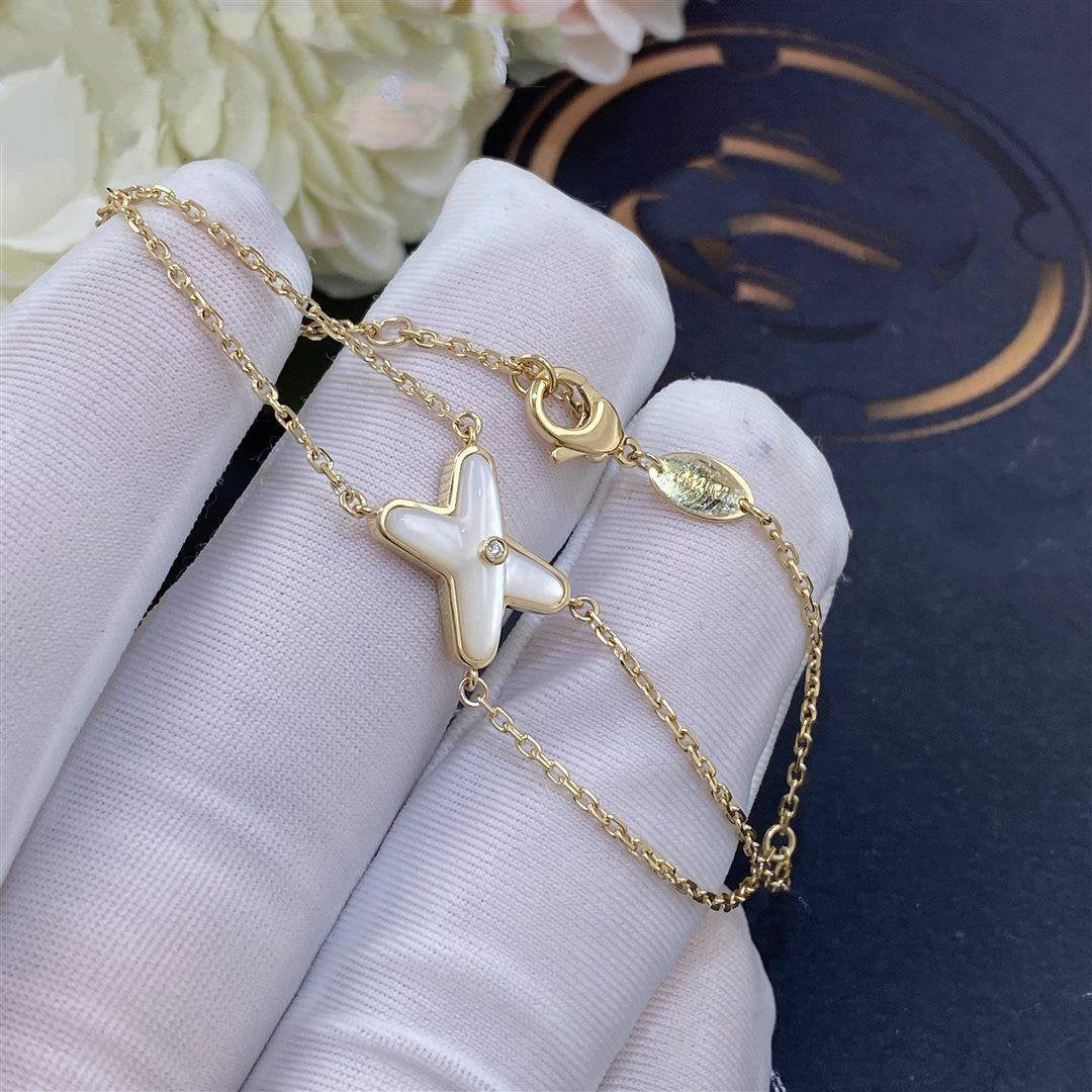 [⭐Hevara Jewelry]JEUX BRACELET WHITE MOP GOLD 1 DIAMOND